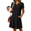 Erbeth | Robe T-Shirt Boho avec Dentelle et Décolleté en V