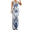 Rosemelch | Robe maxi ajustée avec motif floral