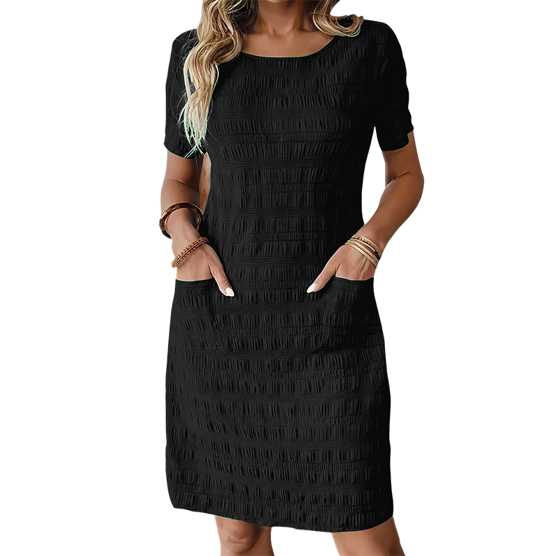 Tesalia | Robe décontractée anti-rides avec motif structuré