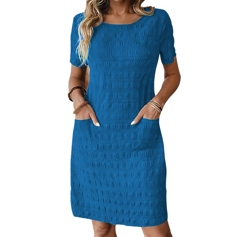 Tesalia | Robe décontractée anti-rides avec motif structuré
