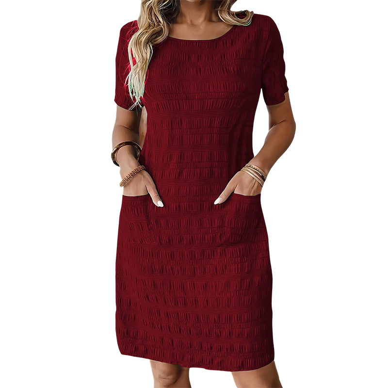 Tesalia | Robe décontractée anti-rides avec motif texturé
