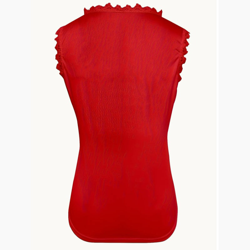 Aedazy | Top sans manches en dentelle avec ourlet en coquillage