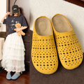 Chaussons femme ajourés en suède artificiel à enfiler