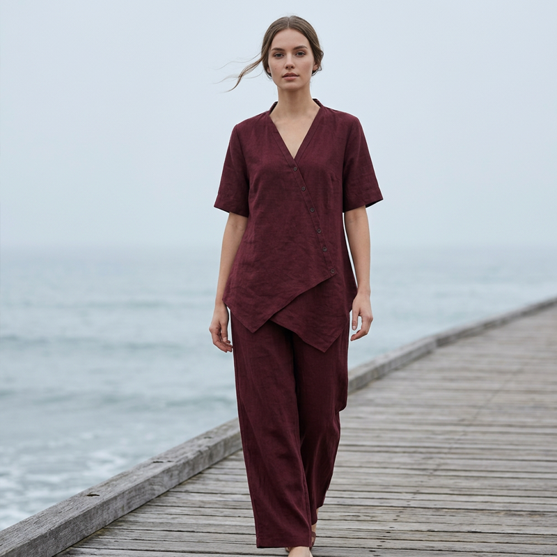 Osterlah | Ensemble asymétrique à deux pièces avec pantalon large