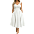 Amaina | Robe midi en A avec taille croisée