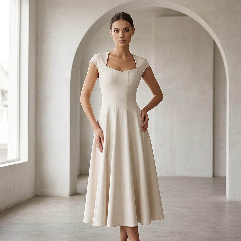 Bethiena | Robe élégante en A avec décolleté carré