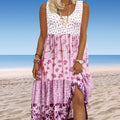 Euwena | Robe fluide sans manches au style vintage-bohème