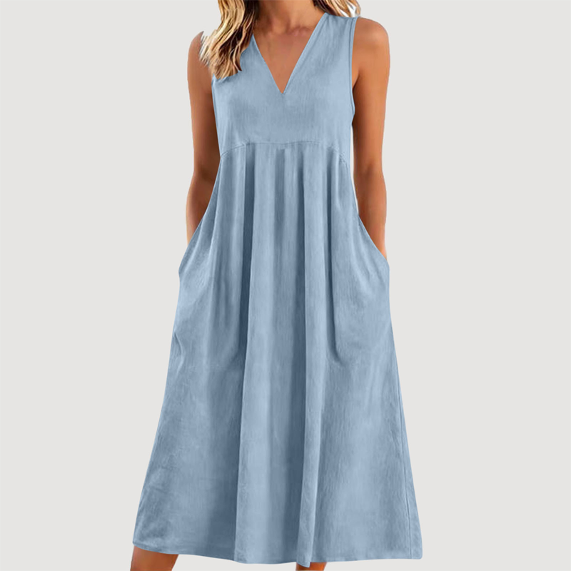Roxyl | Robe midi sans manches avec jupe évasée