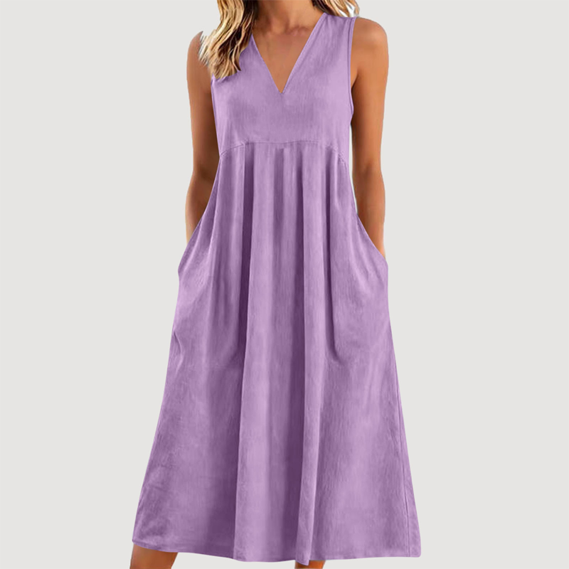 Roxyl | Robe midi sans manches avec jupe évasée