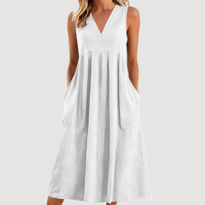 Roxyl | Robe midi sans manches avec jupe évasée