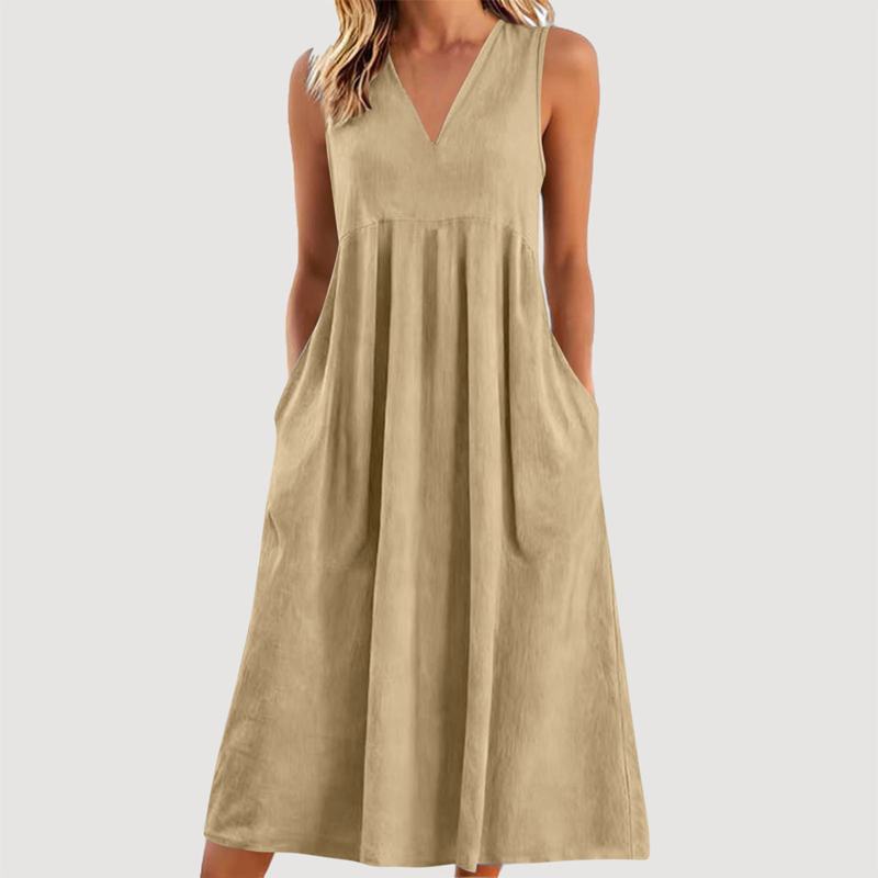 Roxyl | Robe midi sans manches avec jupe évasée