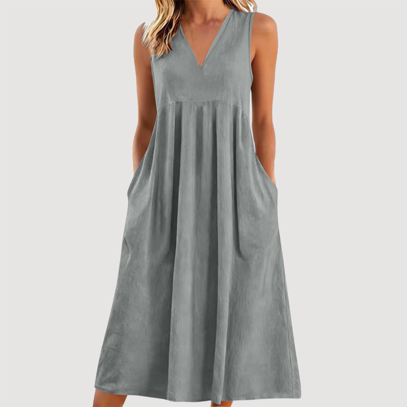 Roxyl | Robe midi sans manches avec jupe évasée