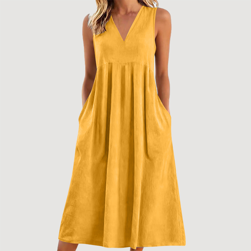 Roxyl | Robe midi sans manches avec jupe évasée