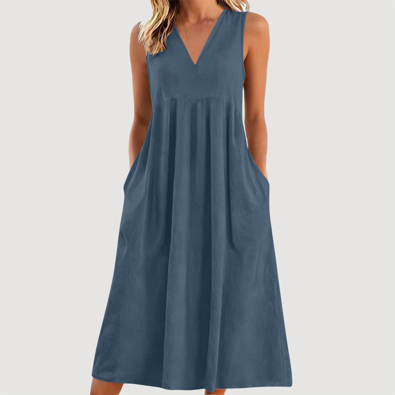 Roxyl | Robe midi sans manches avec jupe évasée