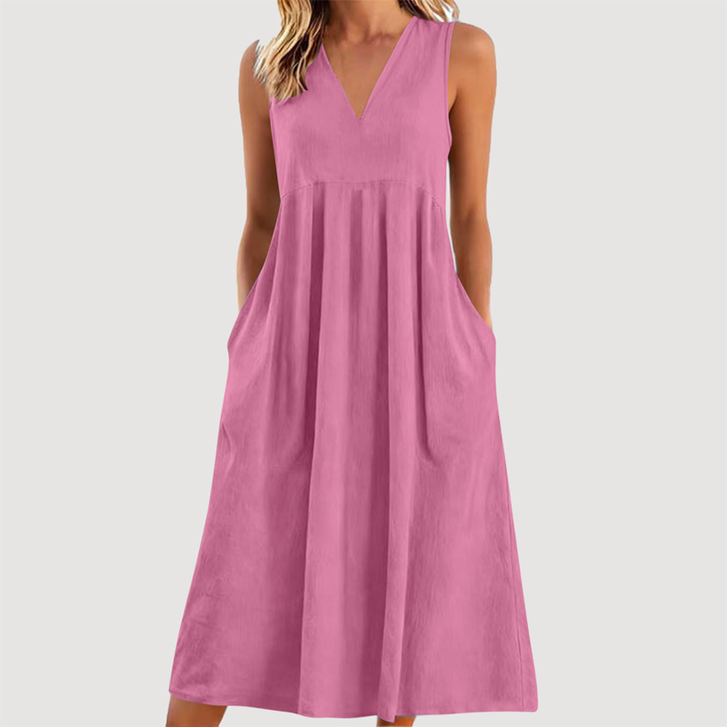 Roxyl | Robe midi sans manches avec jupe évasée