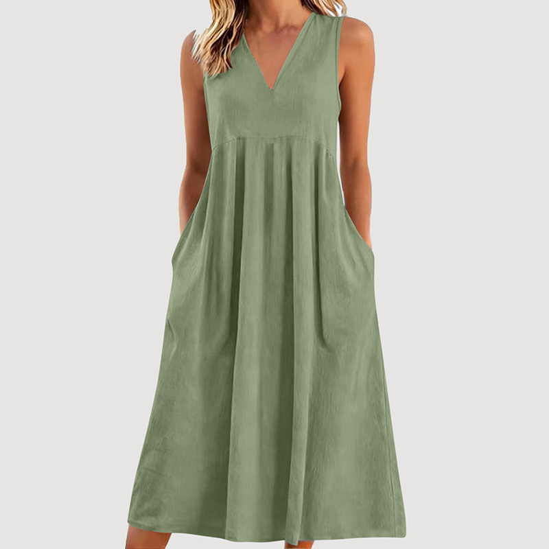 Roxyl | Robe midi sans manches avec jupe évasée