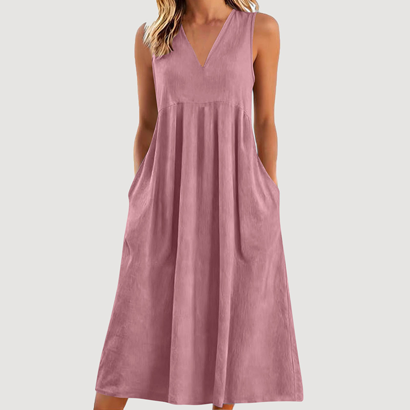 Roxyl | Robe midi sans manches avec jupe évasée