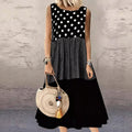 Delza | Robe midi sans manches en patchwork avec différents motifs