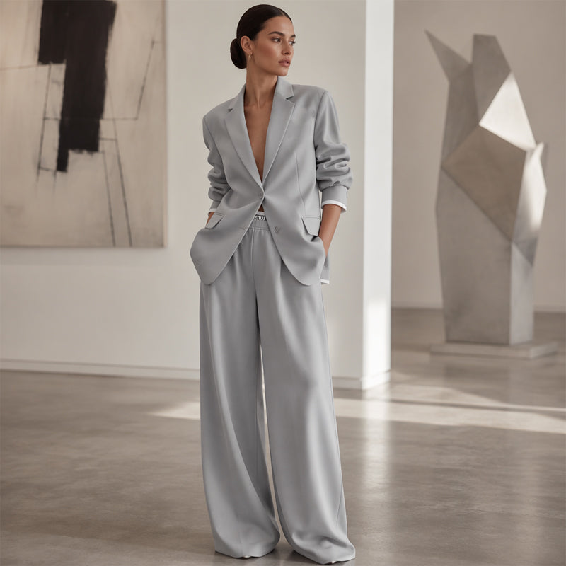 Aadee | Tailleur avec blazer grande taille et pantalon large