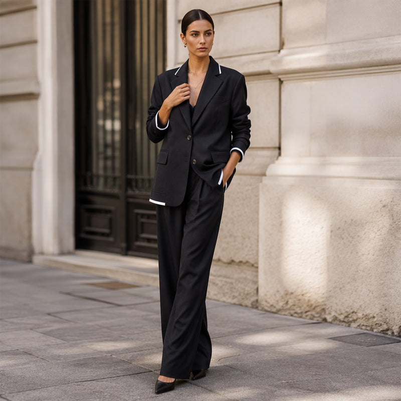 Aadee | Tailleur avec blazer grande taille et pantalon large