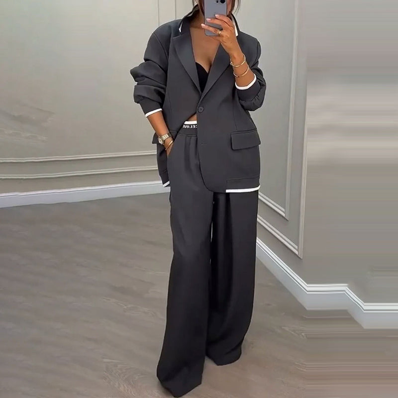 Aadee | Tailleur avec blazer grande taille et pantalon large