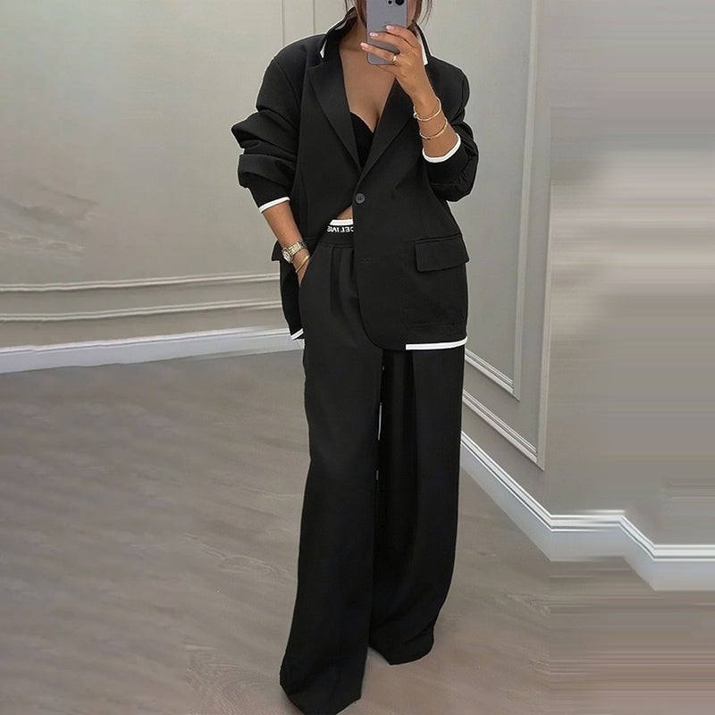 Aadee | Tailleur avec blazer grande taille et pantalon large
