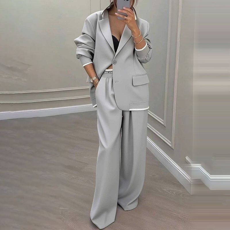Aadee | Tailleur avec blazer grande taille et pantalon large
