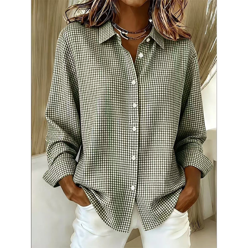 Clarisse | Chemise à carreaux rétro pour femmes avec boutons