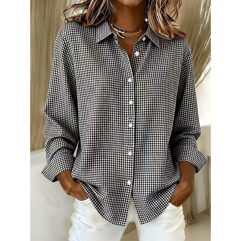 Clarisse | Chemise à carreaux rétro pour femmes avec boutons