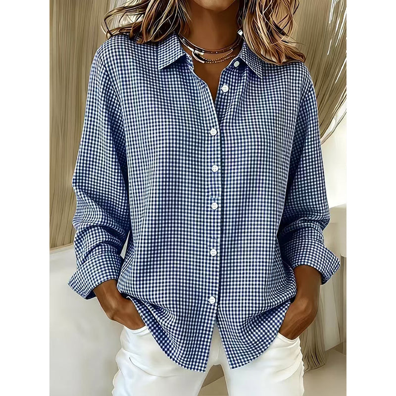 Clarisse | Chemise à carreaux rétro pour femmes avec boutons
