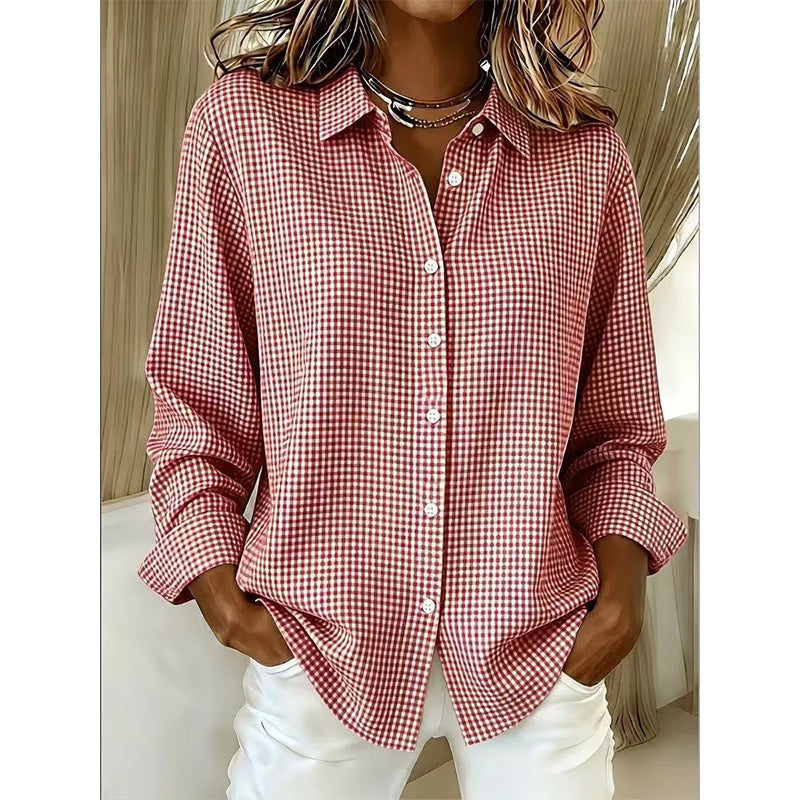 Clarisse | Chemise à carreaux rétro pour femmes avec boutons