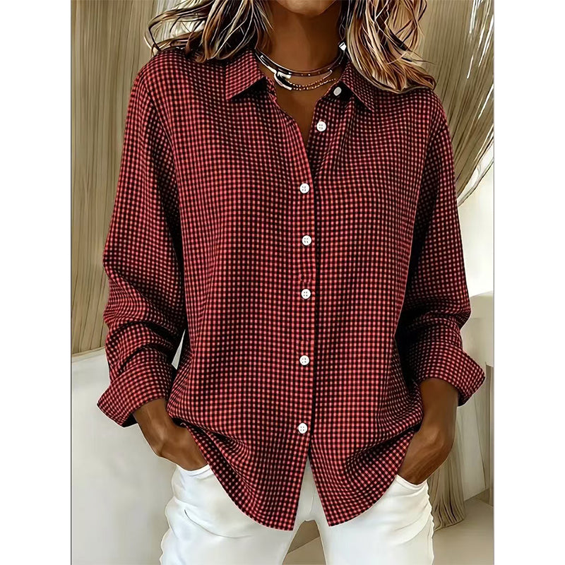 Clarisse | Chemise à carreaux rétro pour femmes avec boutons