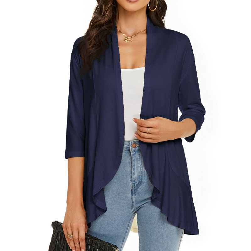 Rassel | Cardigan ouvert élégant avec des manches trois-quarts