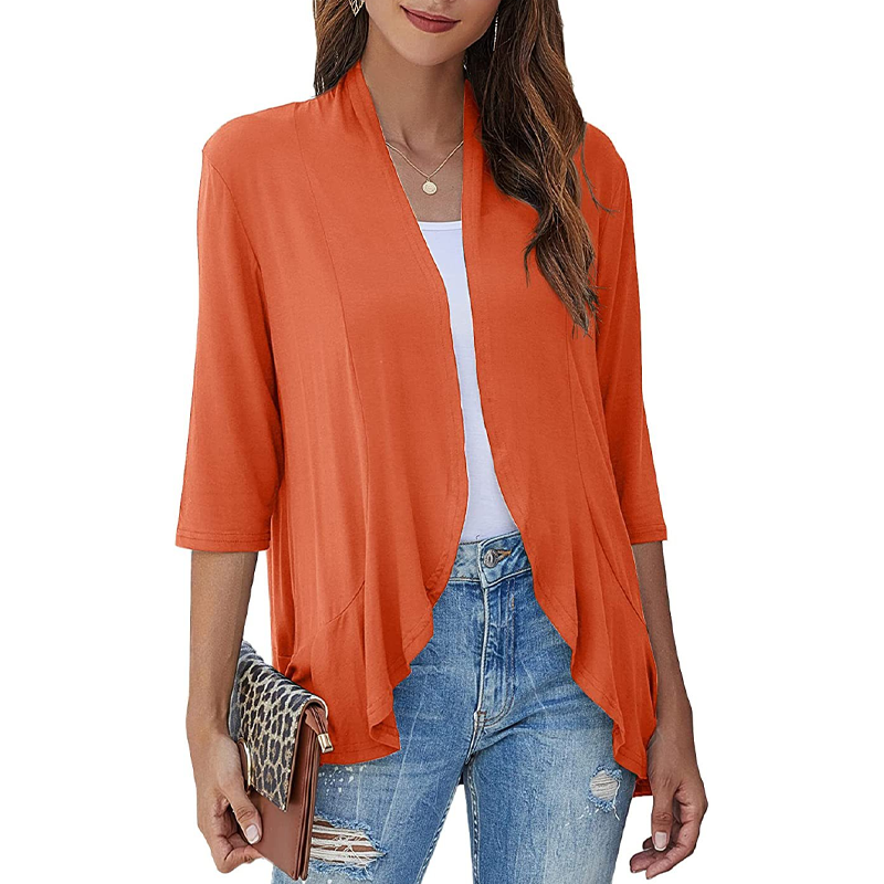 Rassel | Cardigan ouvert élégant avec des manches trois-quarts