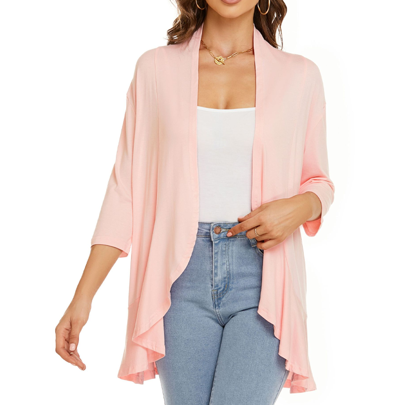 Rassel | Cardigan ouvert élégant avec des manches trois-quarts