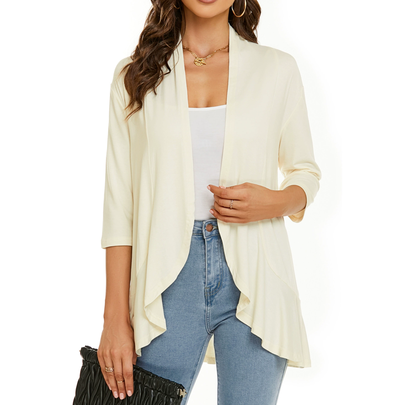 Rassel | Cardigan ouvert élégant avec des manches trois-quarts