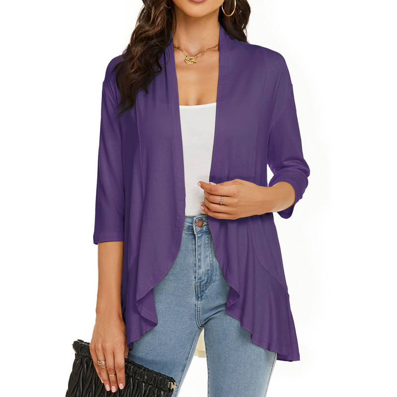 Rassel | Cardigan ouvert élégant avec des manches trois-quarts