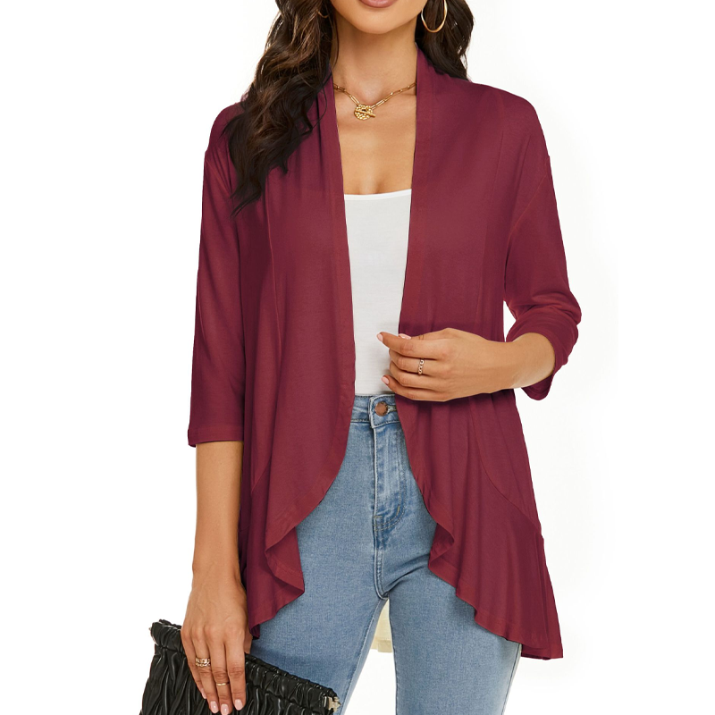 Rassel | Cardigan ouvert élégant avec des manches trois-quarts