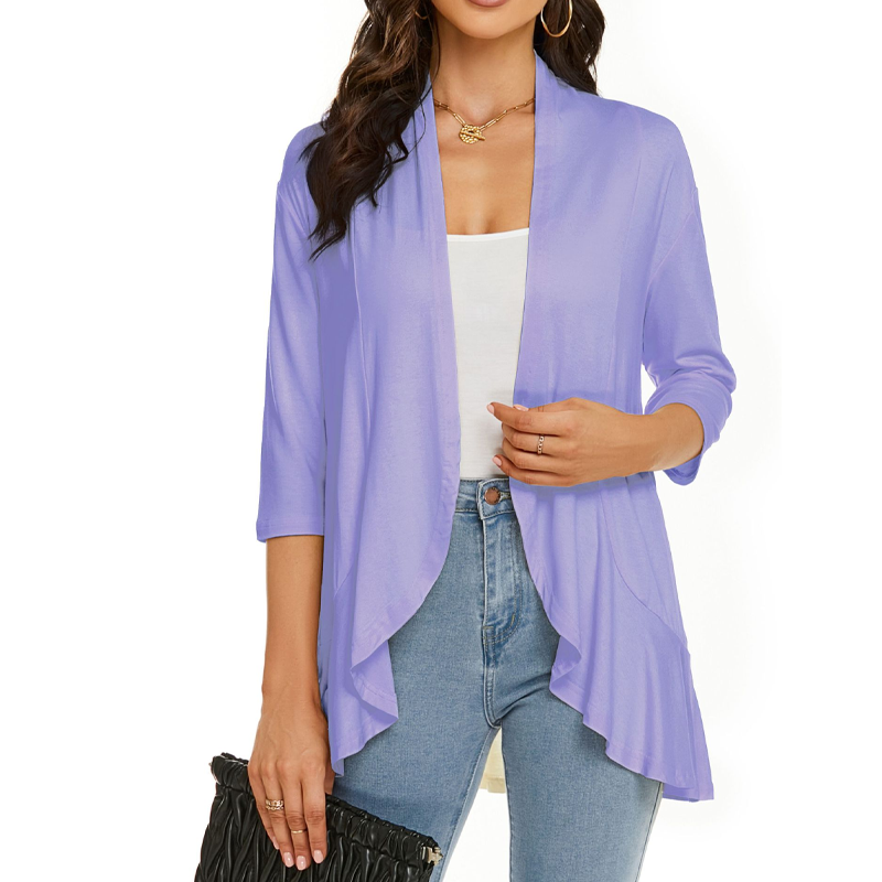 Rassel | Cardigan ouvert élégant avec des manches trois-quarts