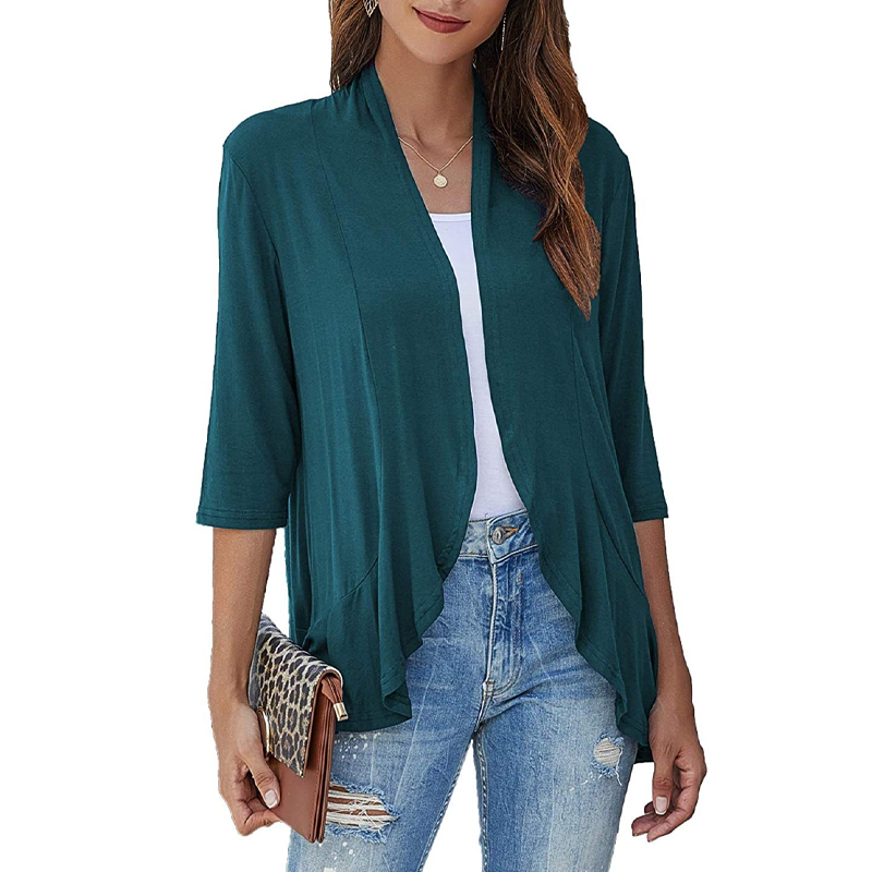 Rassel | Cardigan ouvert élégant avec des manches trois-quarts