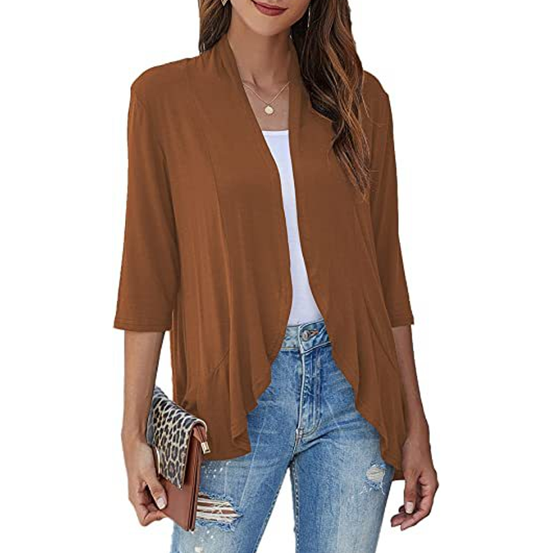 Rassel | Cardigan ouvert élégant avec des manches trois-quarts