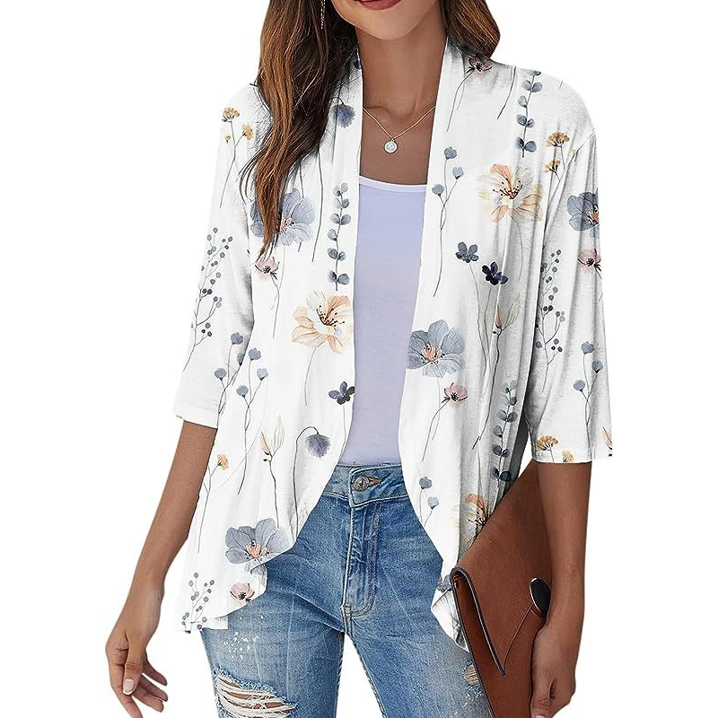 Rassel | Cardigan ouvert élégant avec des manches trois-quarts