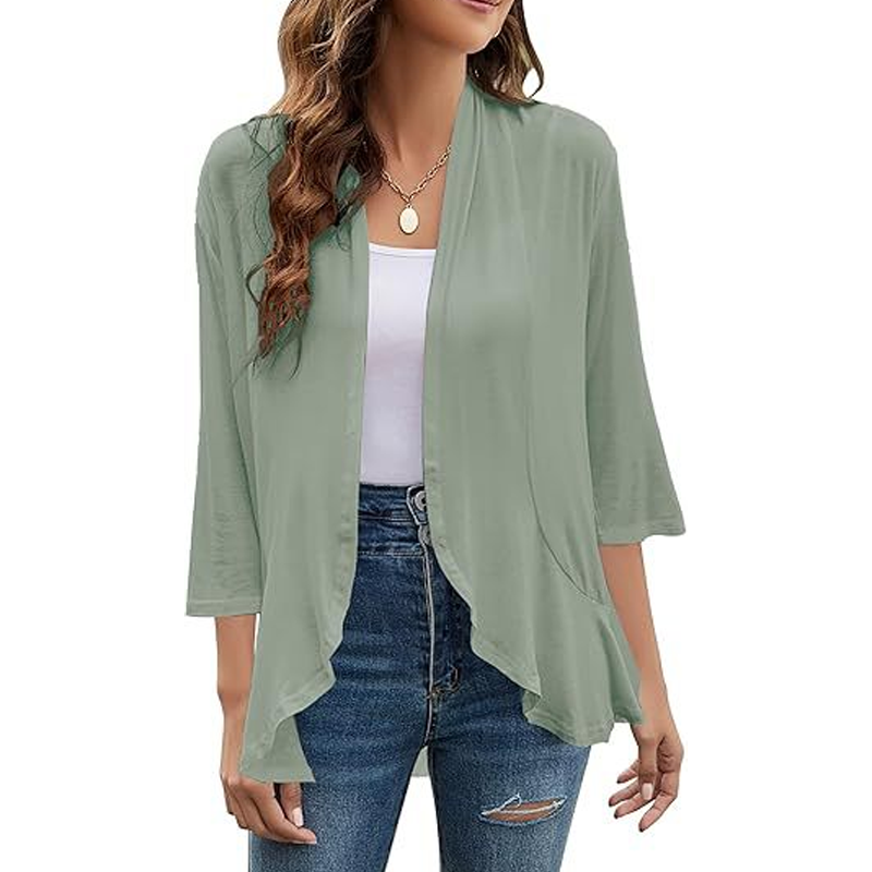 Rassel | Cardigan ouvert élégant avec des manches trois-quarts