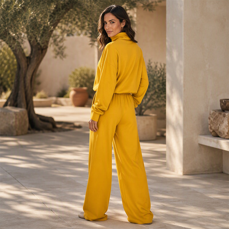 Sendie | Ensemble femme avec pull à col roulé et pantalon large
