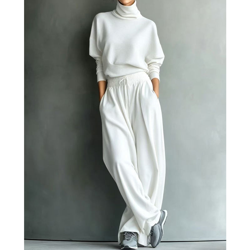 Sendie | Ensemble femme avec pull à col roulé et pantalon large