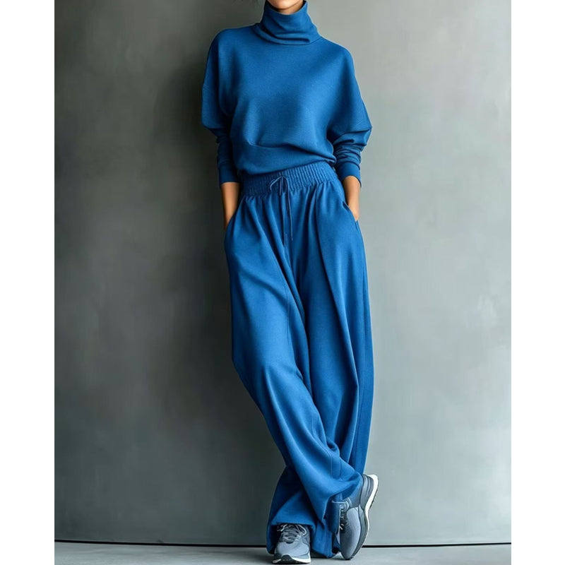 Sendie | Ensemble femme avec pull à col roulé et pantalon large
