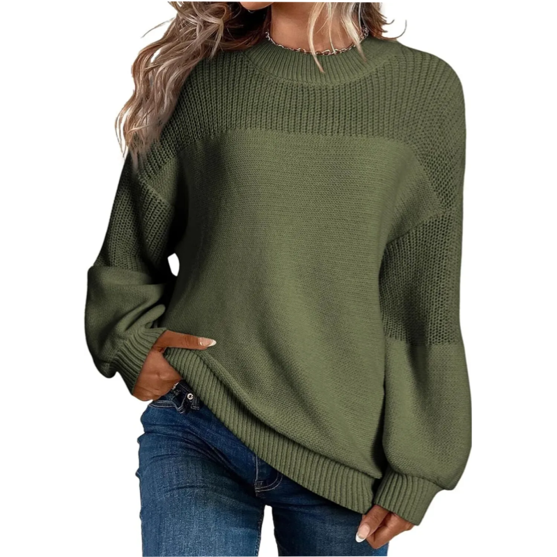 Pull femme en tricot doux à manches longues
