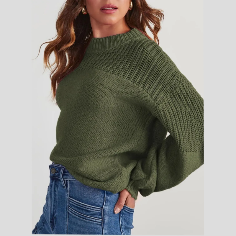 Pull femme en tricot doux à manches longues