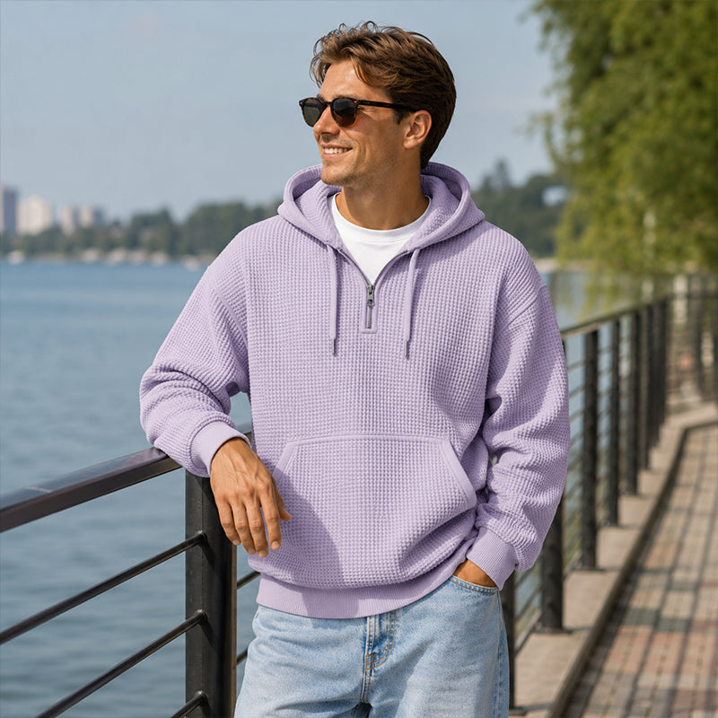 Eliashun | Hoodie en tricot pour hommes avec fermeture éclair courte