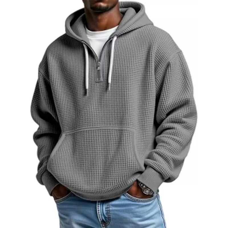 Eliashun | Hoodie en tricot pour hommes avec fermeture éclair courte